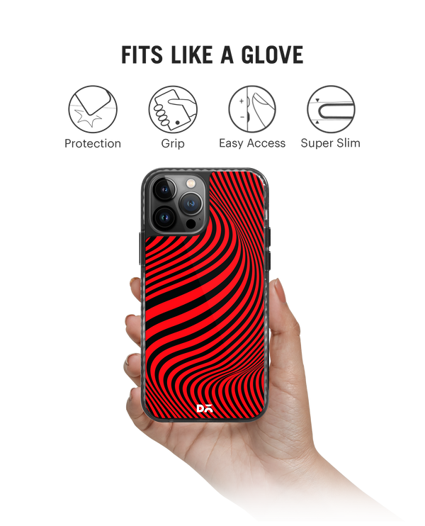 DailyObjects Red Waves Stride 2.0 Phone Case Cover For iPhone 15 Pro