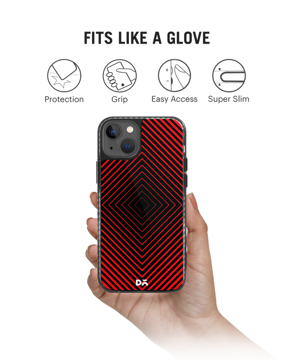 DailyObjects Rhombus Red Stride 2.0 Phone Case Cover For iPhone 15 Plus