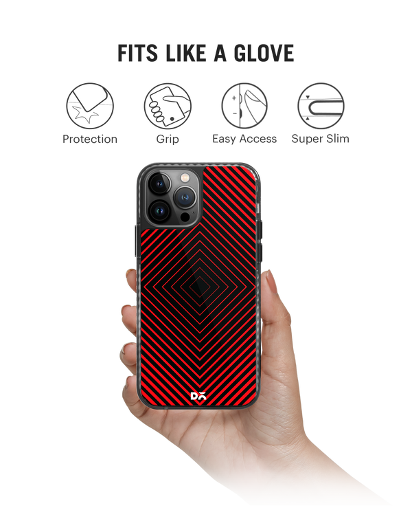 Rhombus Red Stride 2.0 Phone Case Cover For iPhone 15 Pro
