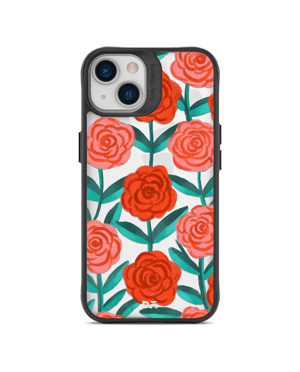 DailyObjects Rosey Retreat Black Hybrid Clear Case Cover For iPhone 13 Mini