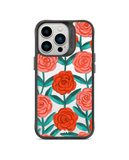 DailyObjects Rosey Retreat Black Hybrid Clear Case Cover For iPhone 13 Pro Max