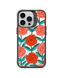 DailyObjects Rosey Retreat Black Hybrid Clear Phone Case Cover For iPhone 14 Pro
