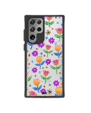 DailyObjects Shining Tulips Black Hybrid Clear Case Cover For Samsung Galaxy S22 Ultra