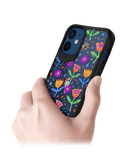 DailyObjects Shining Tulips Black Hybrid Clear Case Cover For iPhone 12 Mini