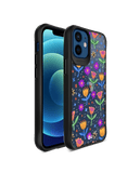 DailyObjects Shining Tulips Black Hybrid Clear Case Cover For iPhone 12 Mini