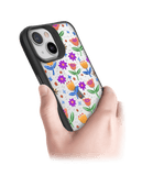 DailyObjects Shining Tulips Black Hybrid Clear Case Cover For iPhone 13 Mini
