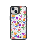 DailyObjects Shining Tulips Black Hybrid Clear Case Cover For iPhone 13 Mini