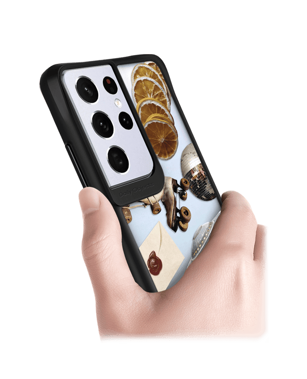 DailyObjects Space Disc Black Hybrid Clear Case Cover For Samsung Galaxy S21 Ultra