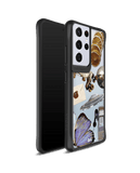 DailyObjects Space Disc Black Hybrid Clear Case Cover For Samsung Galaxy S21 Ultra