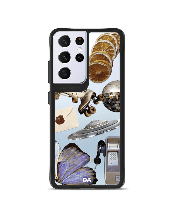 DailyObjects Space Disc Black Hybrid Clear Case Cover For Samsung Galaxy S21 Ultra