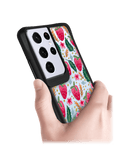 DailyObjects Strawberry Bloom Black Hybrid Clear Case Cover For Samsung Galaxy S21 Ultra