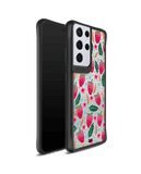 DailyObjects Strawberry Bloom Black Hybrid Clear Case Cover For Samsung Galaxy S21 Ultra