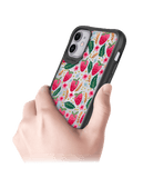 DailyObjects Strawberry Bloom Black Hybrid Clear Case Cover For iPhone 11