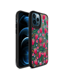 DailyObjects Strawberry Bloom Black Hybrid Clear Case Cover For iPhone 12 Pro Max