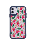 DailyObjects Strawberry Bloom Blue Hybrid Clear Case Cover For iPhone 11