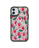 DailyObjects Strawberry Bloom Green Hybrid Clear Case Cover For iPhone 11