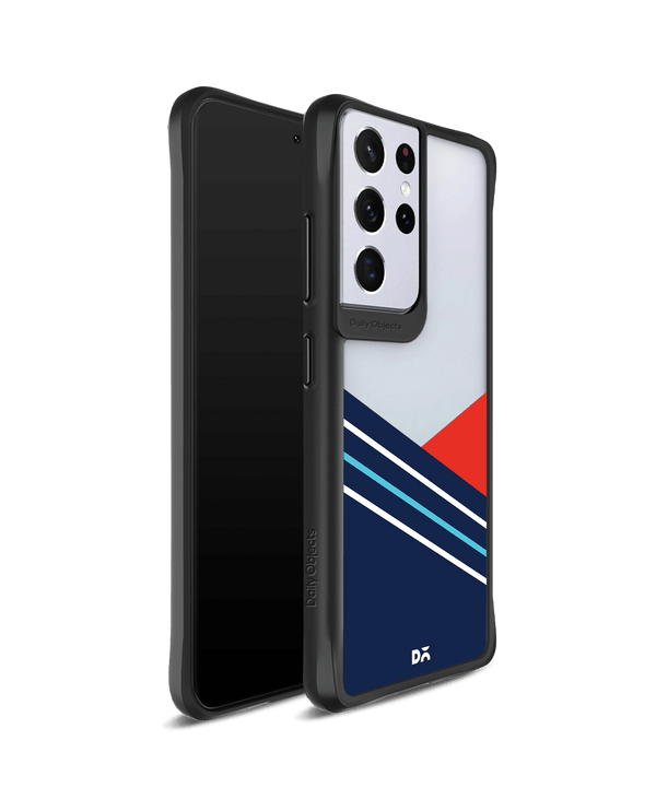 DailyObjects Stripe Slide Black Hybrid Clear Case Cover For Samsung Galaxy S21 Ultra