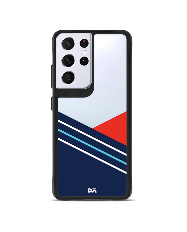 DailyObjects Stripe Slide Black Hybrid Clear Case Cover For Samsung Galaxy S21 Ultra