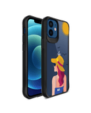 DailyObjects Sun Tan Black Hybrid Clear Case Cover For iPhone 12 Mini