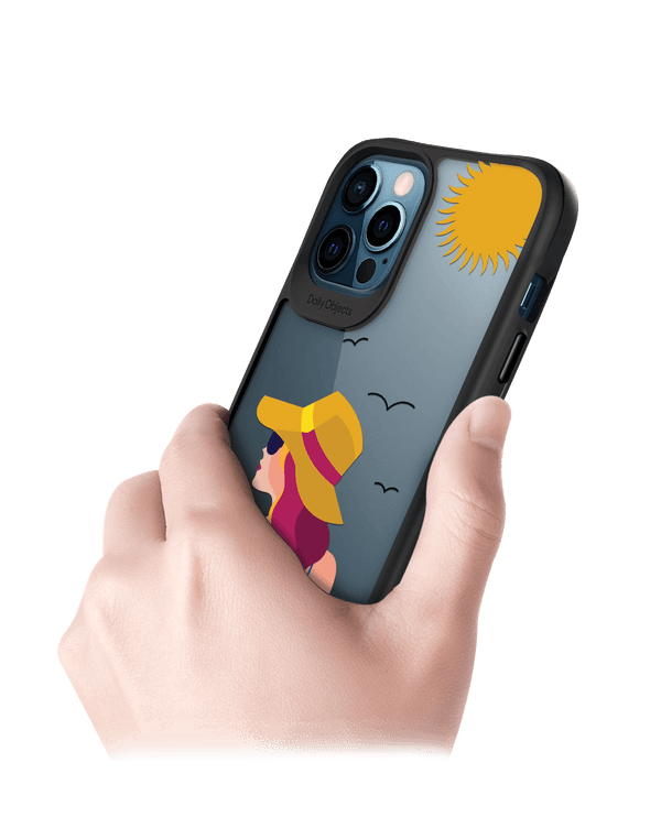 DailyObjects Sun Tan Black Hybrid Clear Case Cover For iPhone 12 Pro Max