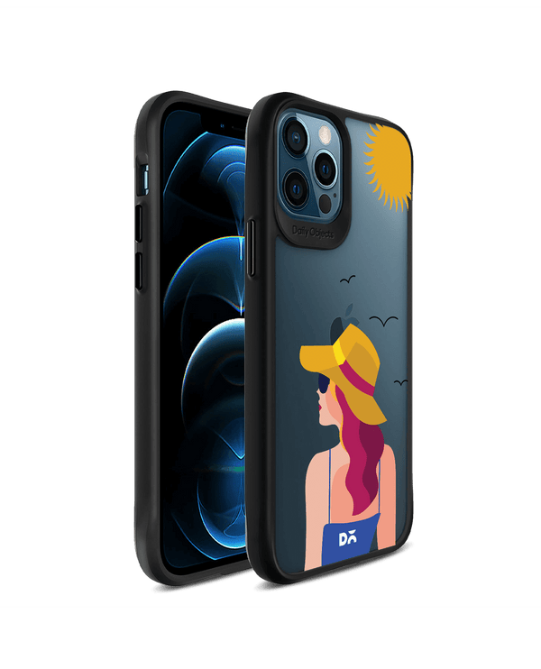DailyObjects Sun Tan Black Hybrid Clear Case Cover For iPhone 12 Pro Max