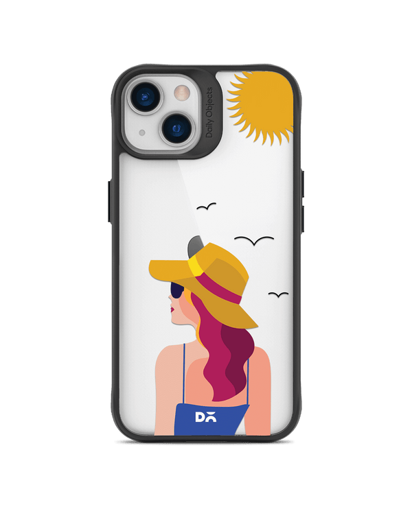 DailyObjects Sun Tan Black Hybrid Clear Case Cover For iPhone 13 Mini