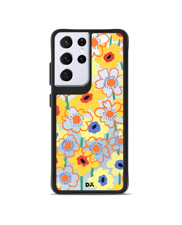 DailyObjects Sunflower Nostalgia Black Hybrid Clear Case Cover For Samsung Galaxy S21 Ultra