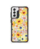 DailyObjects Sunflower Nostalgia Black Hybrid Clear Case Cover For Samsung Galaxy S21