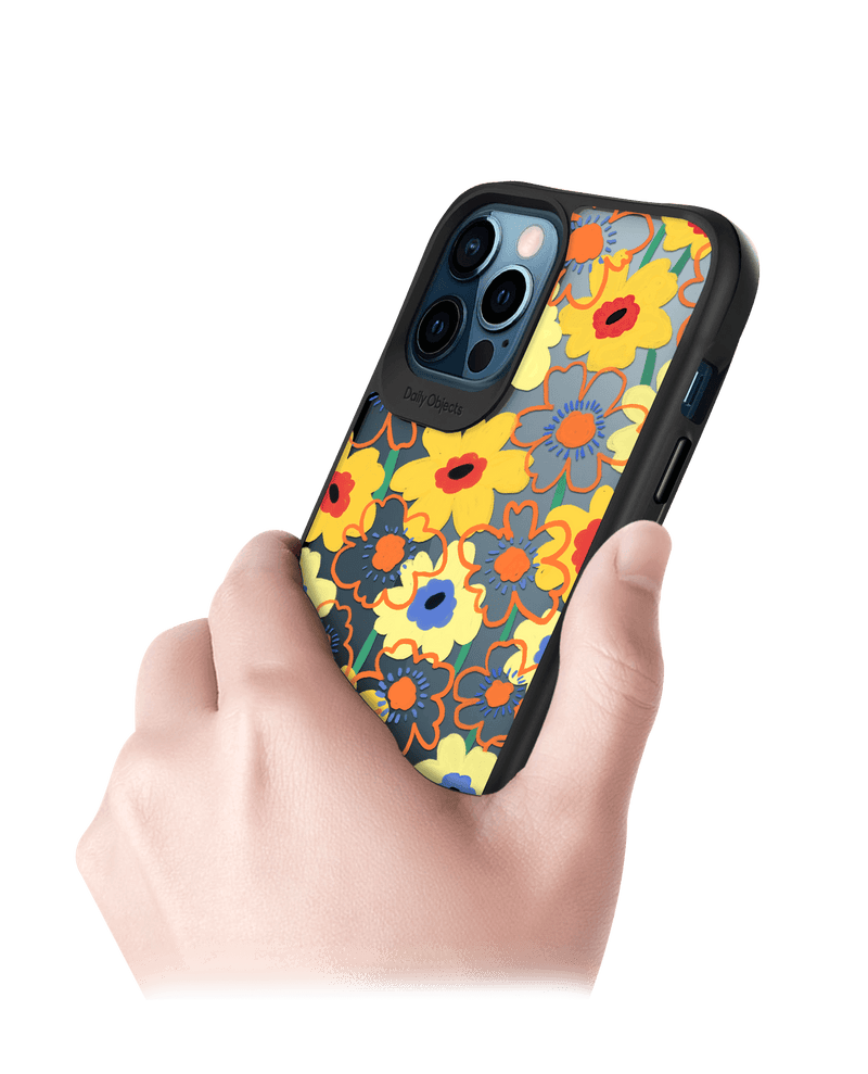 DailyObjects Sunflower Nostalgia Black Hybrid Clear Case Cover For iPhone 12 Pro Max