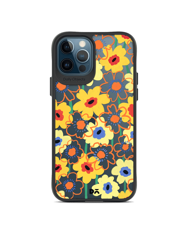 DailyObjects Sunflower Nostalgia Black Hybrid Clear Case Cover For iPhone 12 Pro Max