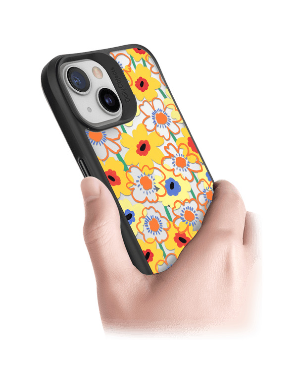 DailyObjects Sunflower Nostalgia Black Hybrid Clear Case Cover For iPhone 13 Mini