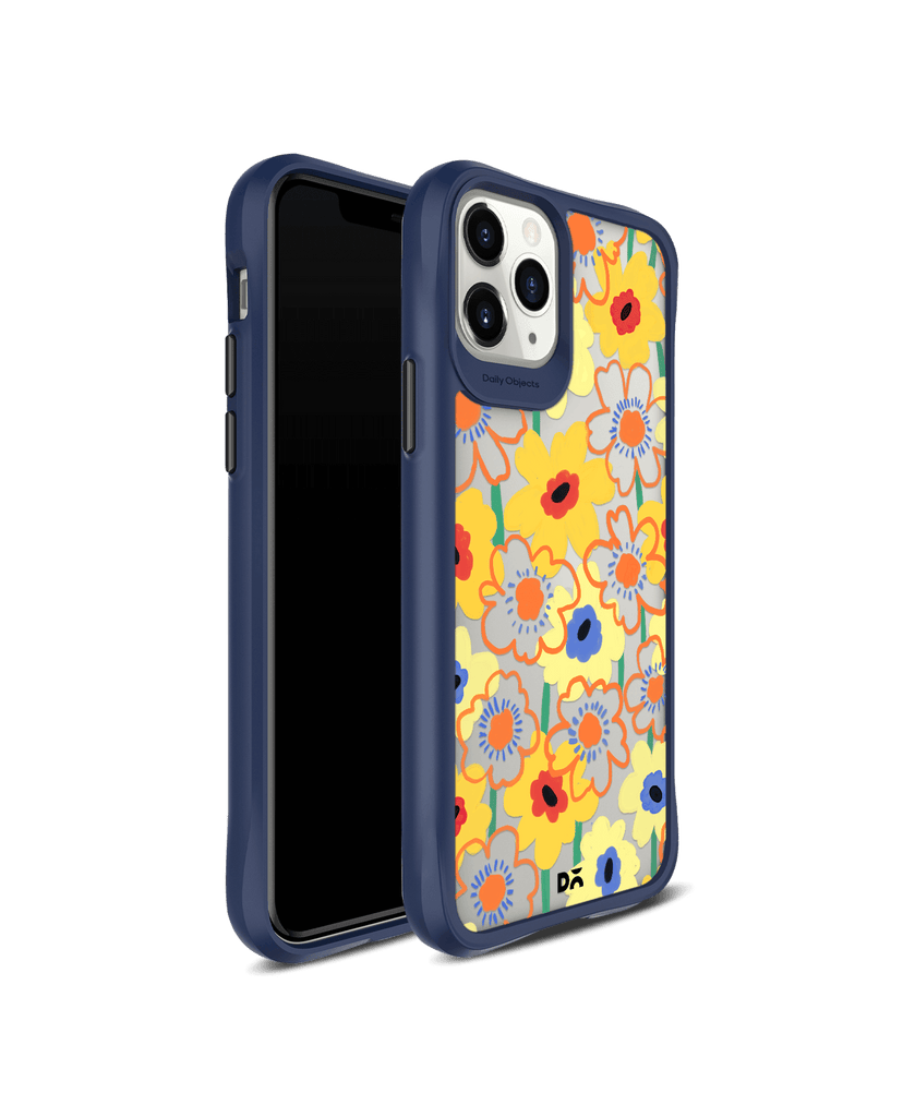 DailyObjects Sunflower Nostalgia Blue Hybrid Clear Case Cover For iPhone 11 Pro