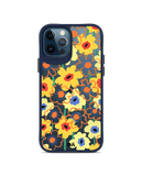 DailyObjects Sunflower Nostalgia Blue Hybrid Clear Case Cover For iPhone 12 Pro