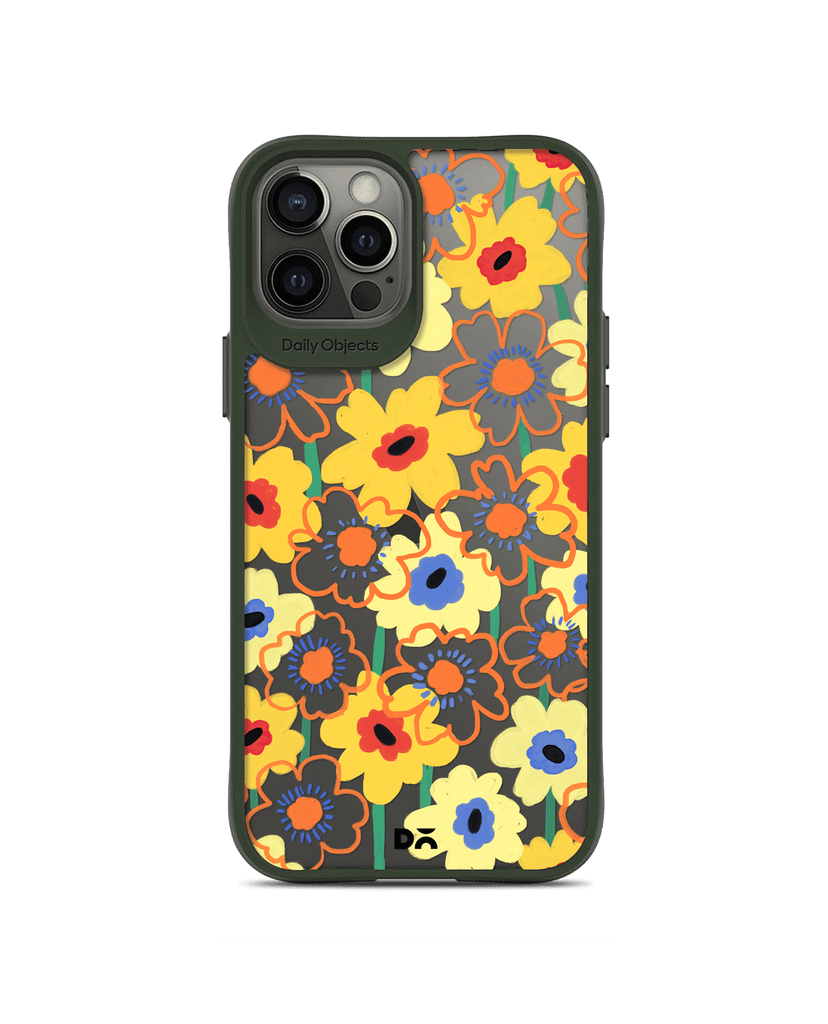 DailyObjects Sunflower Nostalgia Green Hybrid Clear Case Cover For iPhone 12 Pro Max