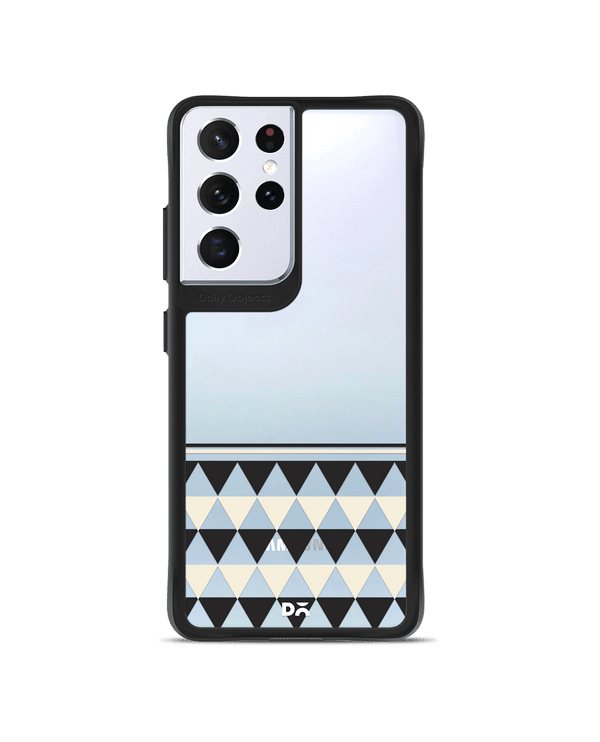 DailyObjects Triangles Duo Black Hybrid Clear Case Cover For Samsung Galaxy S21 Ultra