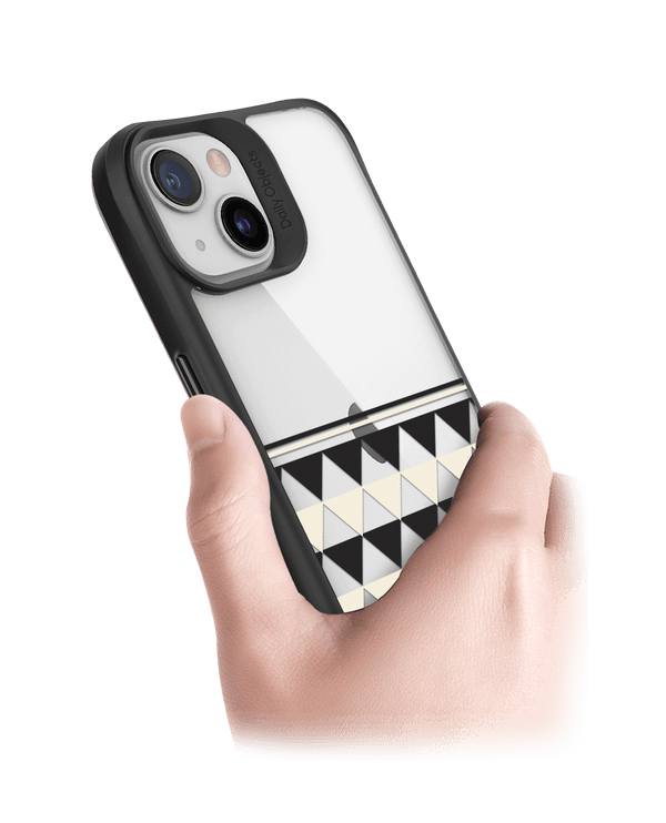 DailyObjects Triangles Duo Black Hybrid Clear Case Cover For iPhone 13 Mini