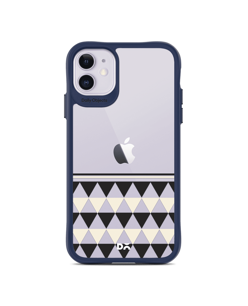 DailyObjects Triangles Duo Blue Hybrid Clear Case Cover For iPhone 11