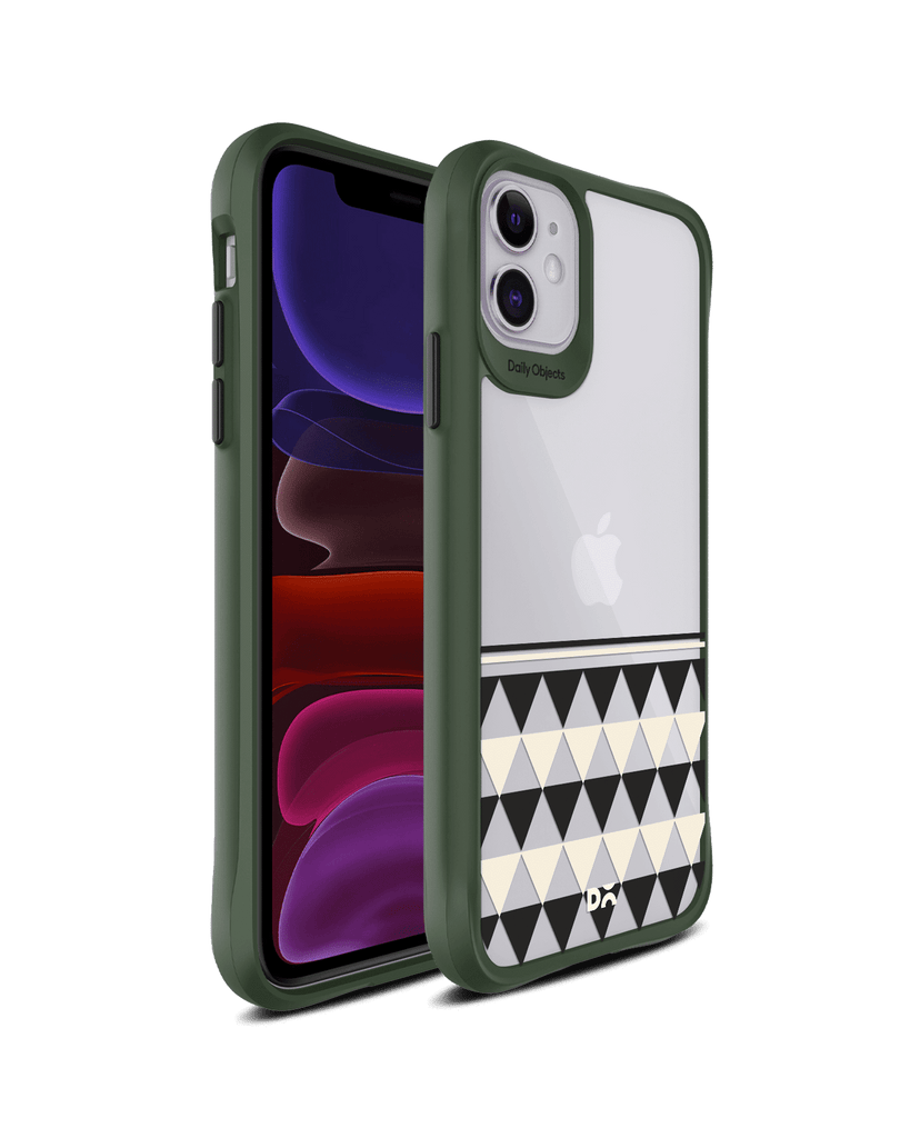 DailyObjects Triangles Duo Green Hybrid Clear Case Cover For iPhone 11