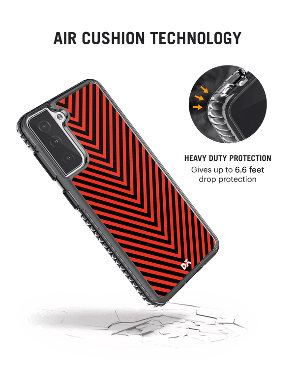 DailyObjects V Red Stride 2.0 Case Cover For Samsung Galaxy S21