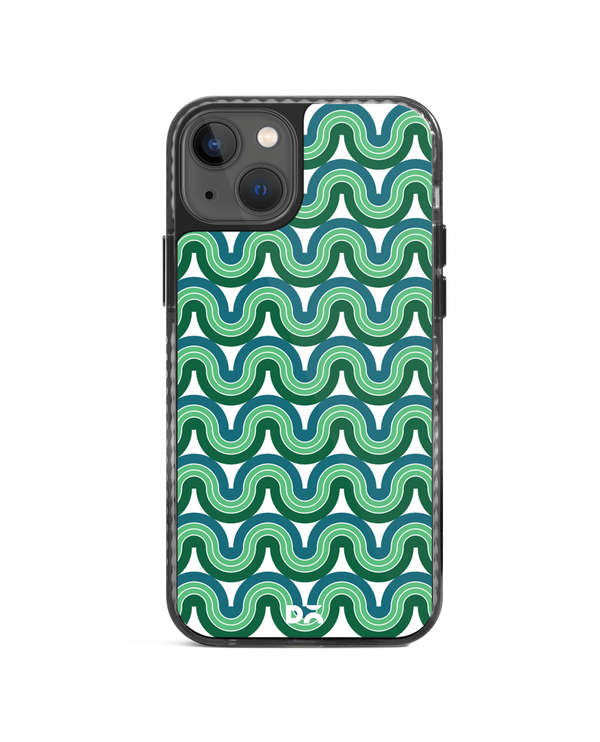 DailyObjects Wavey Green Stride 2.0 Case Cover For iPhone 13