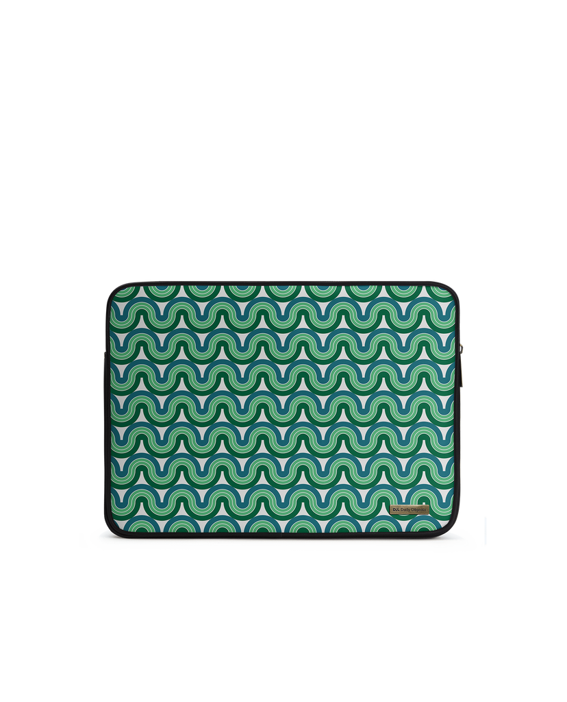 Wavey Green Zippered Sleeve For Laptop/MacBook