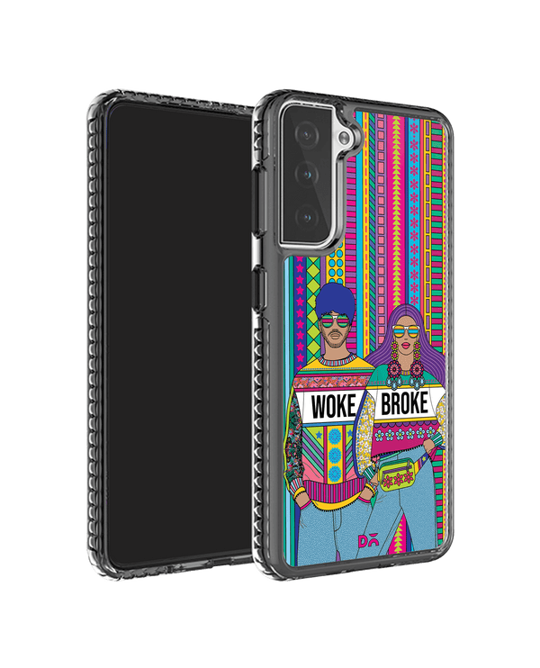 DailyObjects Woke Broke Couple Stride 2.0 Case Cover For Samsung Galaxy S21