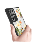 DailyObjects Yellow Hibiscus Black Hybrid Clear Case Cover For Samsung Galaxy S22 Ultra