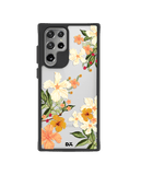 DailyObjects Yellow Hibiscus Black Hybrid Clear Case Cover For Samsung Galaxy S22 Ultra