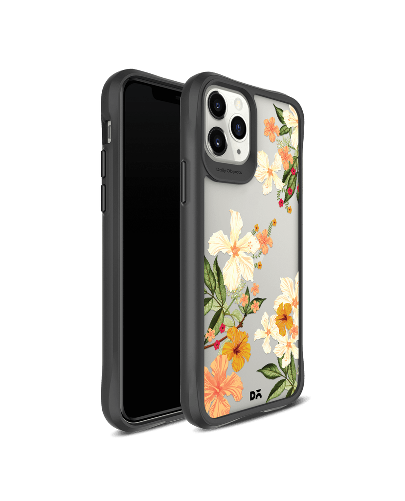DailyObjects Yellow Hibiscus Black Hybrid Clear Case Cover For iPhone 11 Pro