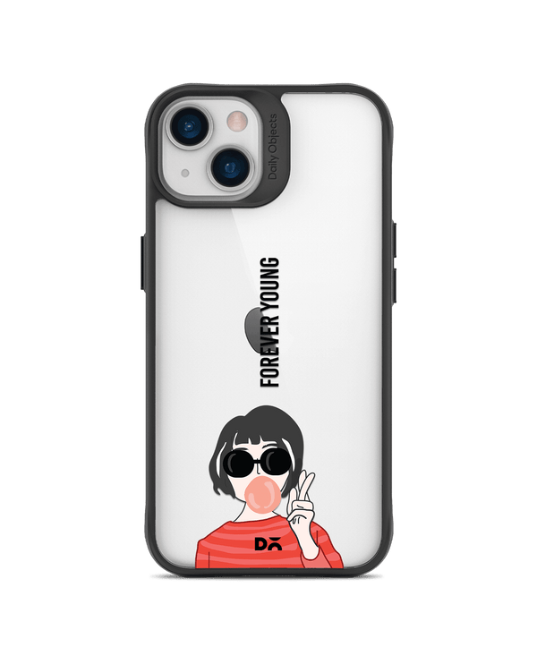 DailyObjects Young At Heart Black Hybrid Clear Case Cover For iPhone 13 Mini