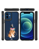 DailyObjects Flower Bunny Black Hybrid Clear Case Cover For iPhone 12 Mini