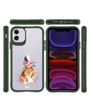DailyObjects Flower Bunny Green Hybrid Clear Case Cover For iPhone 11