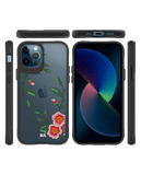 DailyObjects Flower Embroidery Black Hybrid Clear Case Cover For iPhone 12 Pro Max