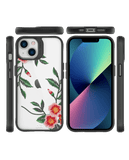DailyObjects Flower Embroidery Black Hybrid Clear Case Cover For iPhone 13 Mini